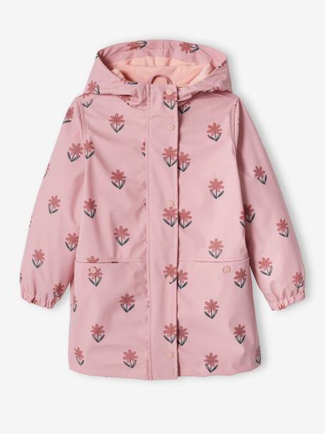 Mädchen Regenjacke, Blumen gelb bedruckt+rosa bedruckt+salbeigrün 10