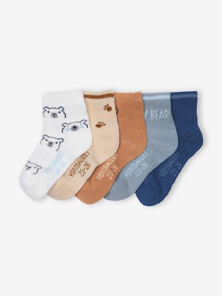 5er-Pack Baby Socken mit Bär Oeko-Tex - dunkelbraun - 2