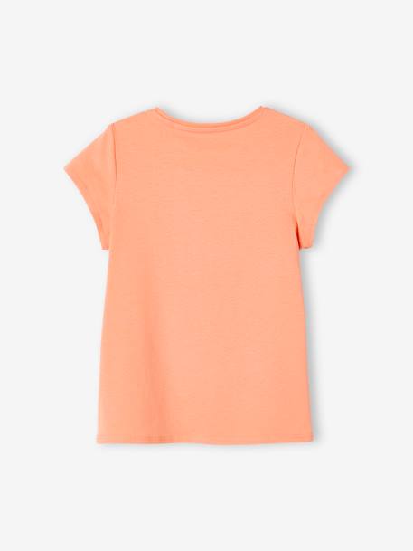 Mädchen T-Shirt, Message-Print BASIC Oeko-Tex - bonbon rosa+erdbeer+koralle+marine+rot+tannengrün+vanille - 9