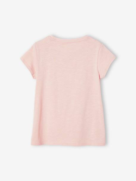 Mädchen Sport-T-Shirt mit Glanzstreifen BASIC Oeko-Tex grau meliert+pfirsich+wollweiß 7