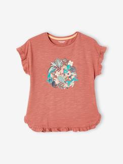 Maedchenkleidung-Shirts & Rollkragenpullover-Mädchen T-Shirt mit Pailletten-Print und Volants