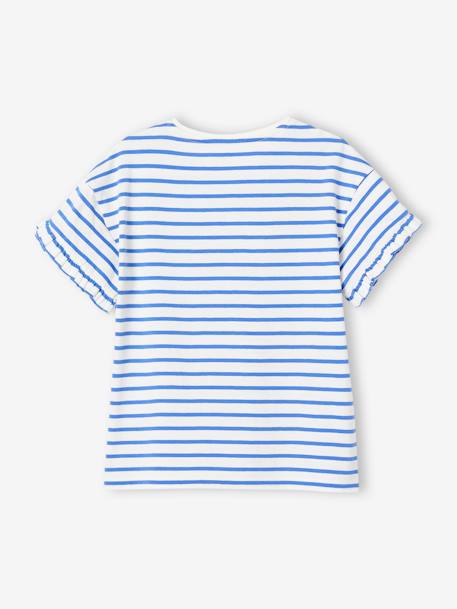 Mädchen T-Shirt mit Pailletten-Applikation - blau gestreift/love la vie+dunkelblau/kirschen+himmelblau libellen+rot gestreift/happy&lovely her - 3