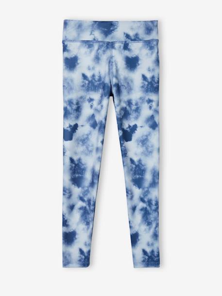 Mädchen Sportleggings - blau+rosa geblümt - 5