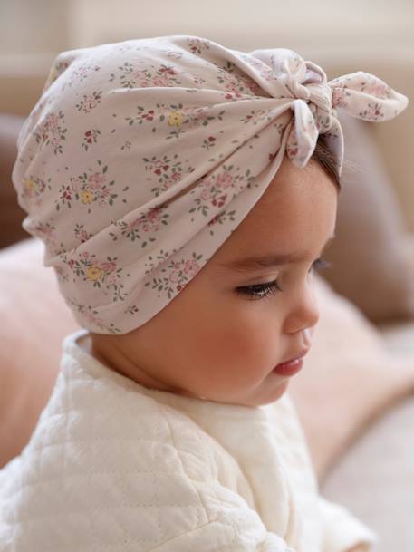 Mädchen Baby Turban pfirsich 3