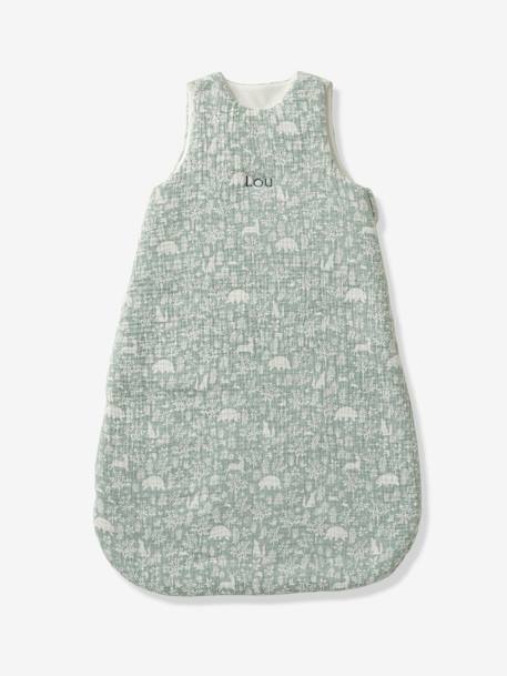 Ärmelloser Baby Schlafsack WALDSPAZIERGANG Oeko-Tex personalisierbar - grün - 1