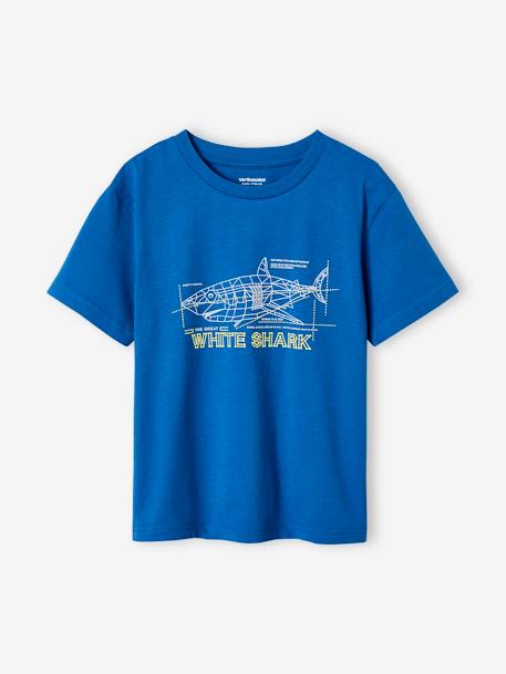 Jungen T-Shirt, 3D-Print blau+wollweiß 1