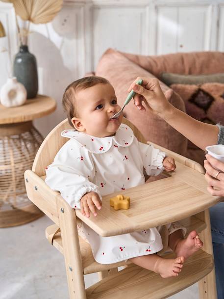 Baby Ärmellätzchen, Kleinkinder Malkittel mit Kragen mehrfarbig geblümt landleben+weiß bedruckt kirschen 12