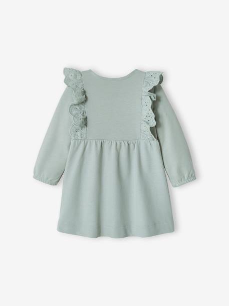 Mädchen Baby Kleid Oeko-Tex - graublau+karamell - 4