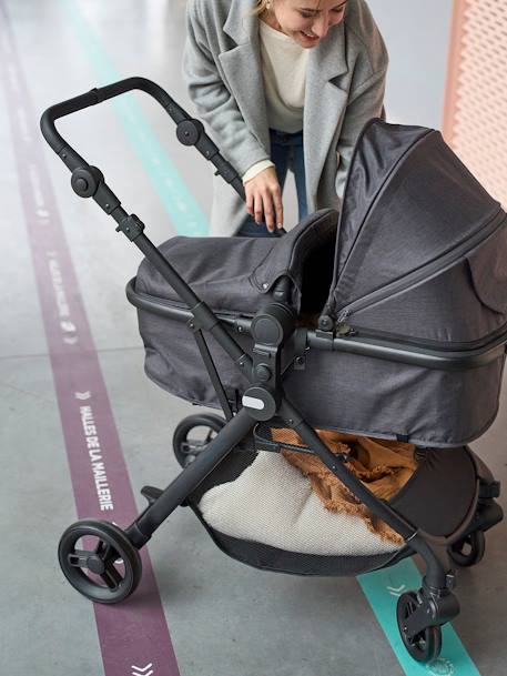 Kombi-Kinderwagen LIBRA mit Babyschale - grau glanzeffekt - 5