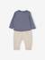 Baby-Set: Shirt & Sweathose Oeko-Tex blau+gestreift/karamell 6