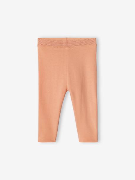 Mädchen Baby Leggings, Glitzer-Bund - marine+pfirsich - 4