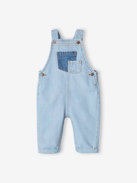 Baby Latzjeans, Kontrast-Taschen - bleached - 2