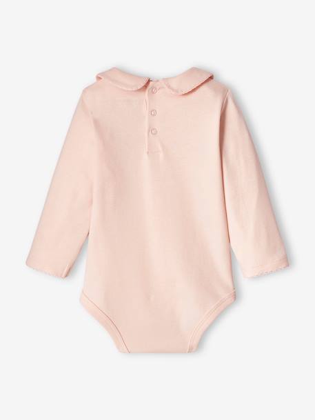 Mädchen Baby Langarm-Body mit Bubikragen Oeko-Tex - zartrosa - 3