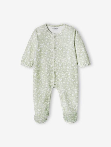 Baby Samt-Strampler, Hase Oeko-Tex - aqua - 1