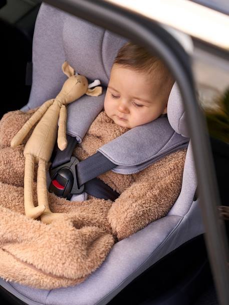 Baby Auto-Schlafsack aus Mikrofaser Oeko-Tex beige+grün 1