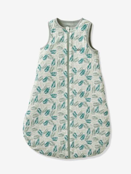 Ärmelloser Baby Sommerschlafsack TROPICAL personalisierbar Oeko Tex - grün - 1