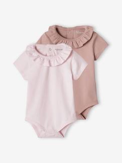 Babymode-Bodys-2er-Pack Baby Kurzarm-Bodys, Rüschenkragen Oeko-Tex