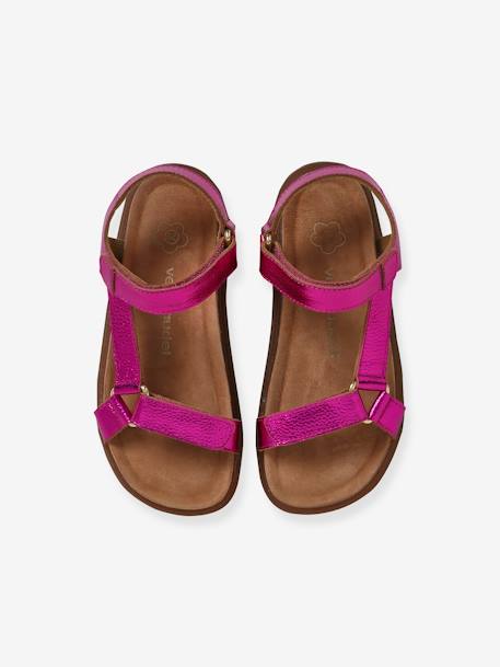 Mädchen Klett-Sandalen dunkelrosa+violett 5