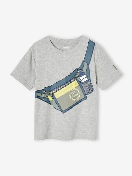 Jungen T-Shirt mit Fake-Bag grau meliert 3