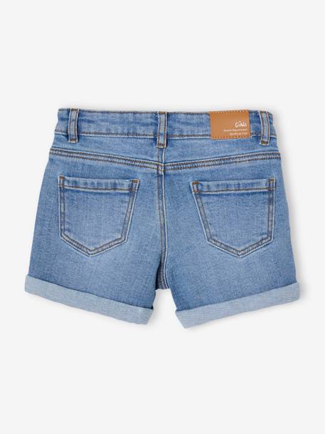 Bestickte Mädchen Jeans-Shorts Oeko-Tex, Bundweite verstellbar dark blue+double stone 6