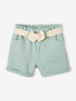 Mädchen Paperbag-Shorts mit Stoffgürtel -  - [numero-image]