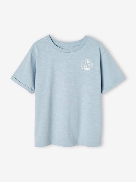 Jungen T-Shirt, Boot-Print hinten hellblau 6