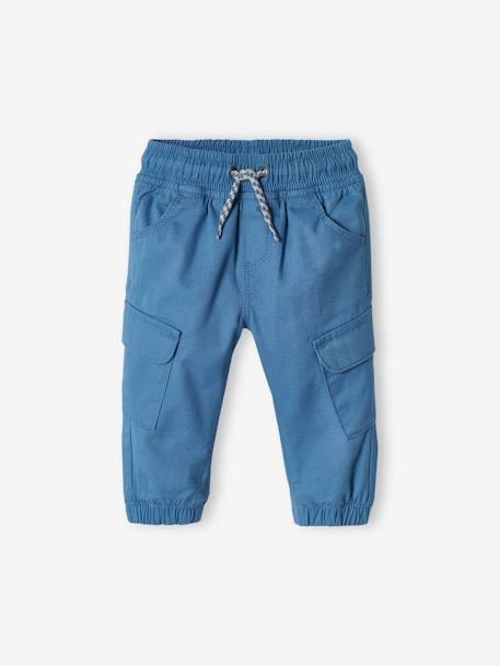 Baby Cargohose Oeko-Tex - blau+khaki - 1