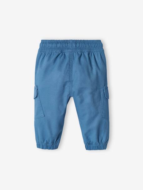 Baby Cargohose Oeko-Tex blau+khaki 2