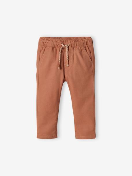 Jungen Baby Stoffhose, Dehnbund Oeko-Tex braun+himmelblau 2