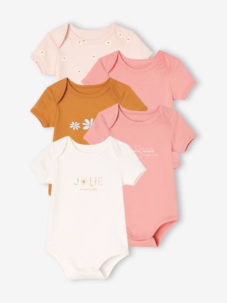 5er-Pack Baby Schlupf-Bodys Oeko-Tex - hellrosa - 1