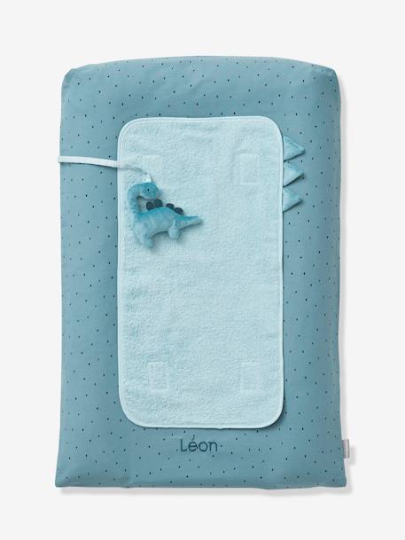 Baby Wickelauflage KLEINER DINO, personalisierbar - blau - 1