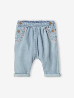 Babymode-Bestickte Baby Pluderhose, Denim