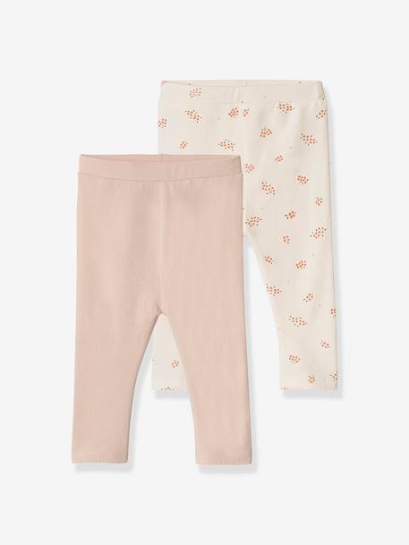 2er-Pack Baby Leggings BASIC Oeko-Tex gedruckt hellbeige+pfirsich 6