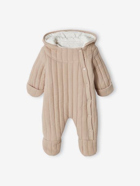 Baby Overall aus Musselin, seitliche Öffnung beige 2