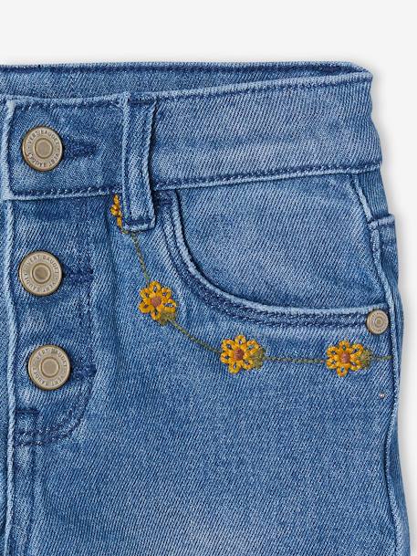 Mädchen 3/4-Jeans mit Blumen, Bundweite verstellbar blue stone 3