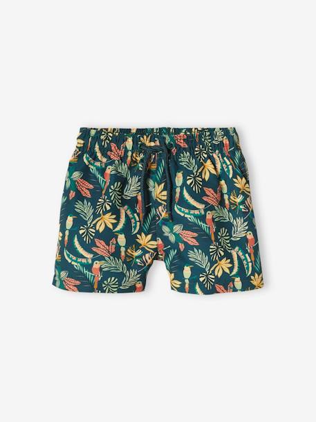 Jungen Baby Badeshorts, Capsule Collection JUNGLE Oeko-Tex dunkelgrün bedruckt 4