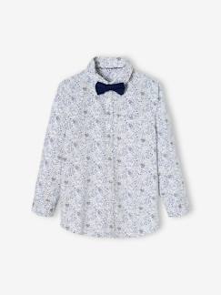 -Jungen Hemd mit Fliege, Blumenmuster Oeko-Tex