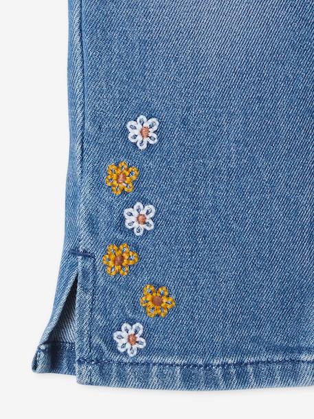 Mädchen 3/4-Jeans mit Blumen, Bundweite verstellbar blue stone 4