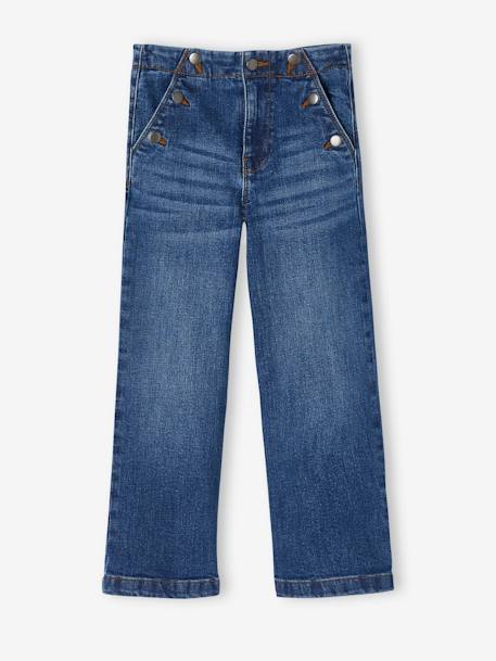 Weite Mädchen Jeans mit Zierknöpfen blue stone 6