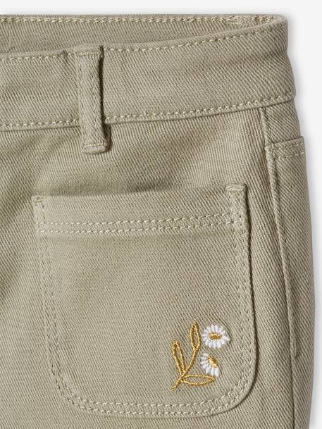 Mädchen Shorts mit Glanzstickerei dunkelrosa+moosgrün 12