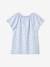 Mädchen T-Shirt mit Schmetterlingsärmeln, bedruckt - hellblau - 2