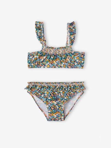 Mädchen Bikini, Blumen Oeko-Tex - blau - 2