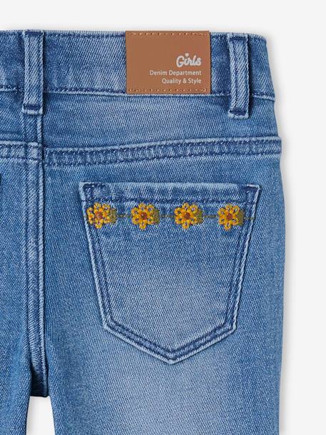 Mädchen 3/4-Jeans mit Blumen, Bundweite verstellbar blue stone 6