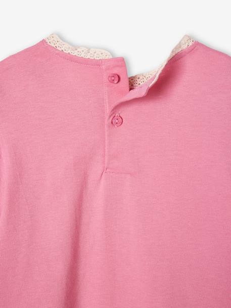 Mädchen Blusenshirt mit Häkelbordüren - rosa - 4