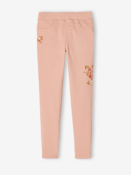 Mädchen Treggings, Hüftweite SLIM grün+zartrosa 9