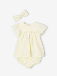 -Baby-Set: Kleid, Spielhose & Haarband