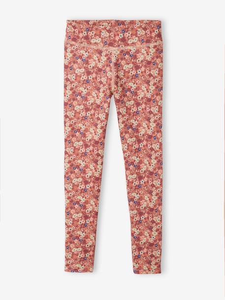 Mädchen Sportleggings blau+rosa geblümt 11