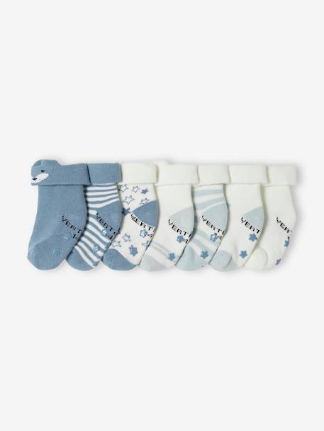 7er-Pack Baby Socken mit Stern und Fuchs Oeko-Tex blau 1