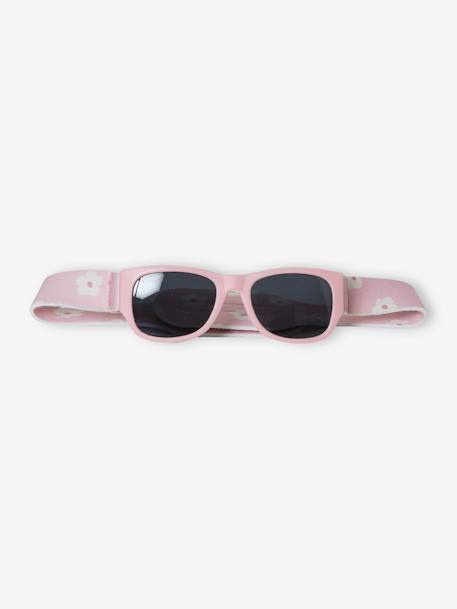 Mädchen Baby Sonnenbrille mit Klettband rosa 2