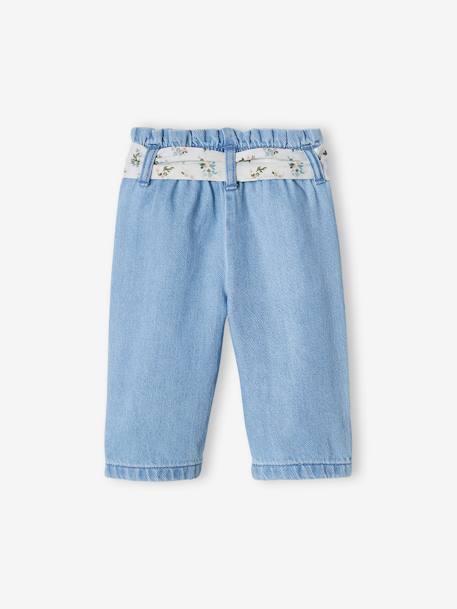 Mädchen Baby Jeans mit Stoffgürtel - bleached - 4